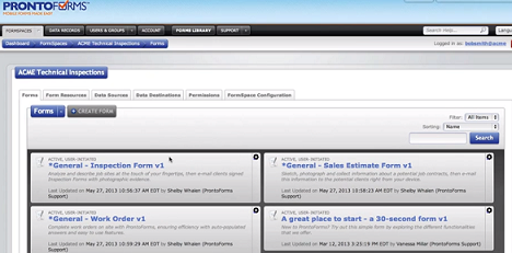 ProntoForms Web Portal