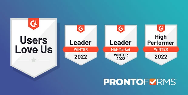 ProntoForms has been named a leader on G2’s Grid Report for Mobile Forms Automation, Winter 2022. We're both a leader and high performer.